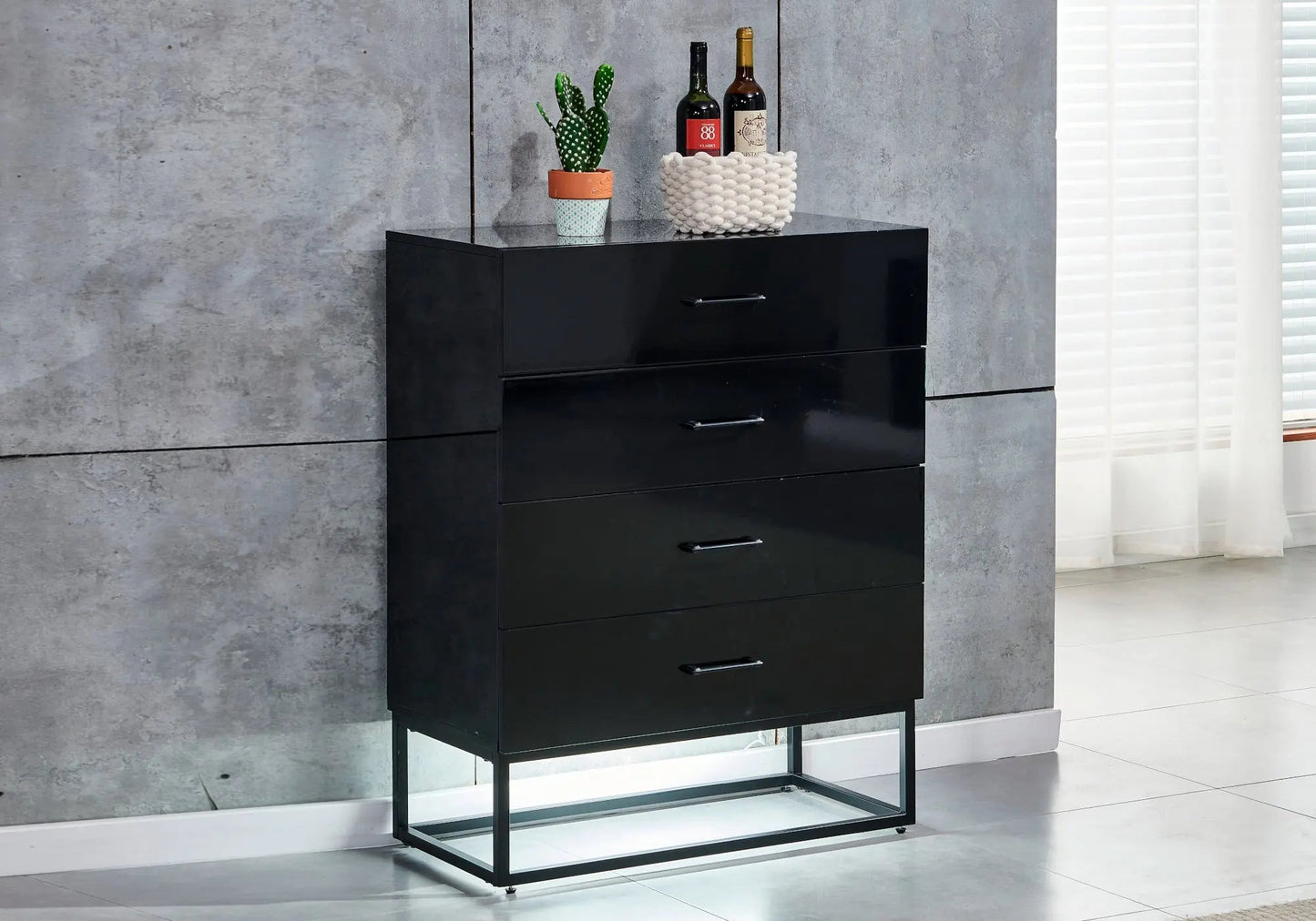 Meuble rangement laqué noir – Galerie du Mobilier - Vue 1
