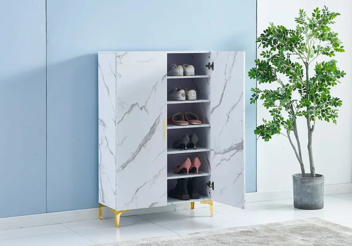Meuble rangement marbre blanc AMIR Galerie du Mobilier