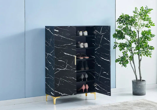 Meuble rangement marbre noir AMIR Galerie du Mobilier