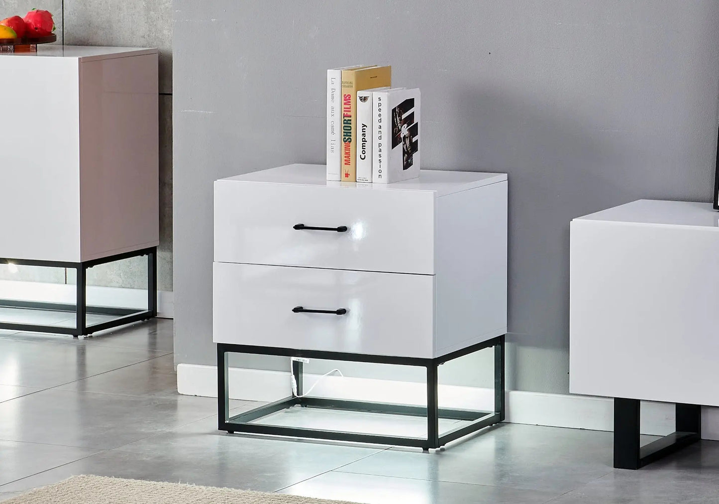 Petit meuble rangement laqué blanc ALYA Galerie du Mobilier