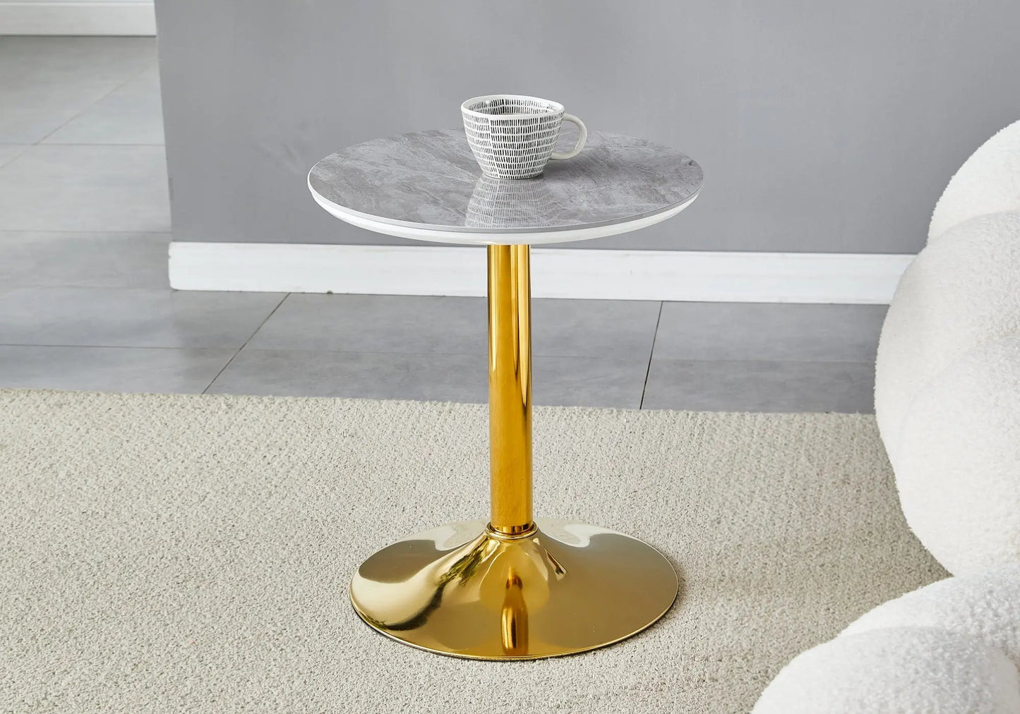 Petite table dorée céramique noir – Galerie du Mobilier