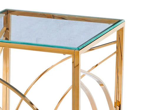Petite table dorée en verre GEO Galerie du Mobilier