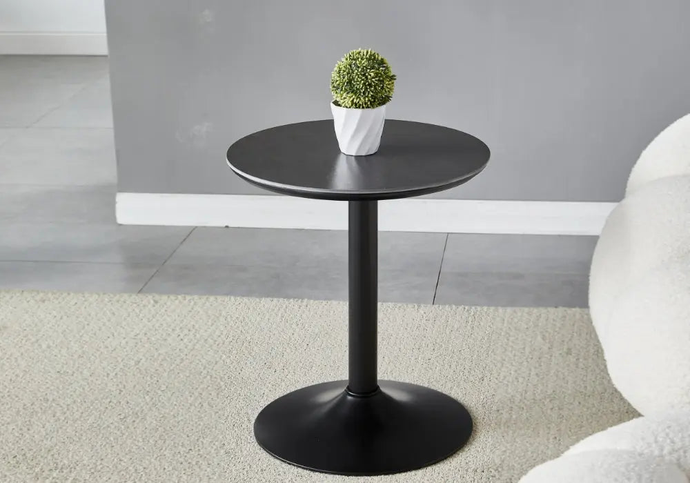 Petite table noire céramique marbre blanc – Galerie du Mobilier