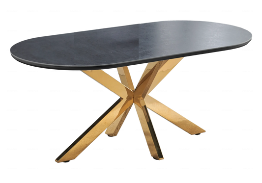 Table Marbre Blanc et Chaises Noires Dorés – STEPHANY Galerie du Mobilier