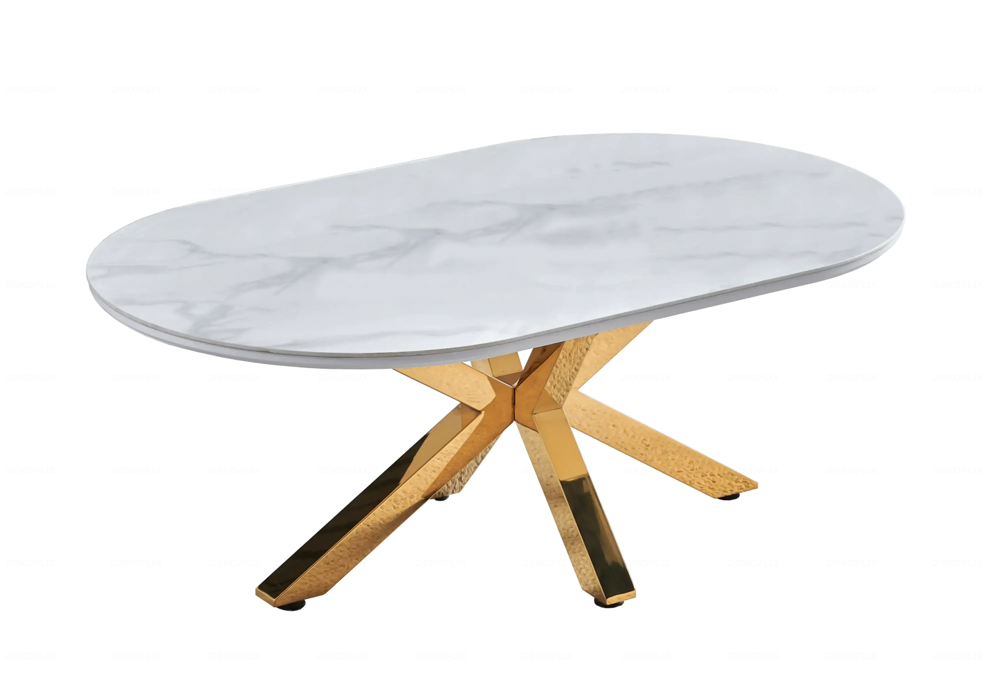 Table Marbre Blanc et Chaises Noires Dorés – STEPHANY Galerie du Mobilier