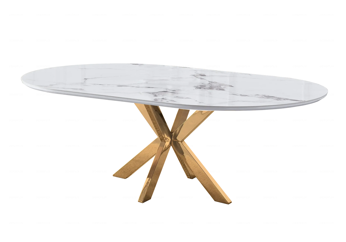 Table Marbre Blanc et Chaises Noires Dorés – OPHELIA Galerie du Mobilier