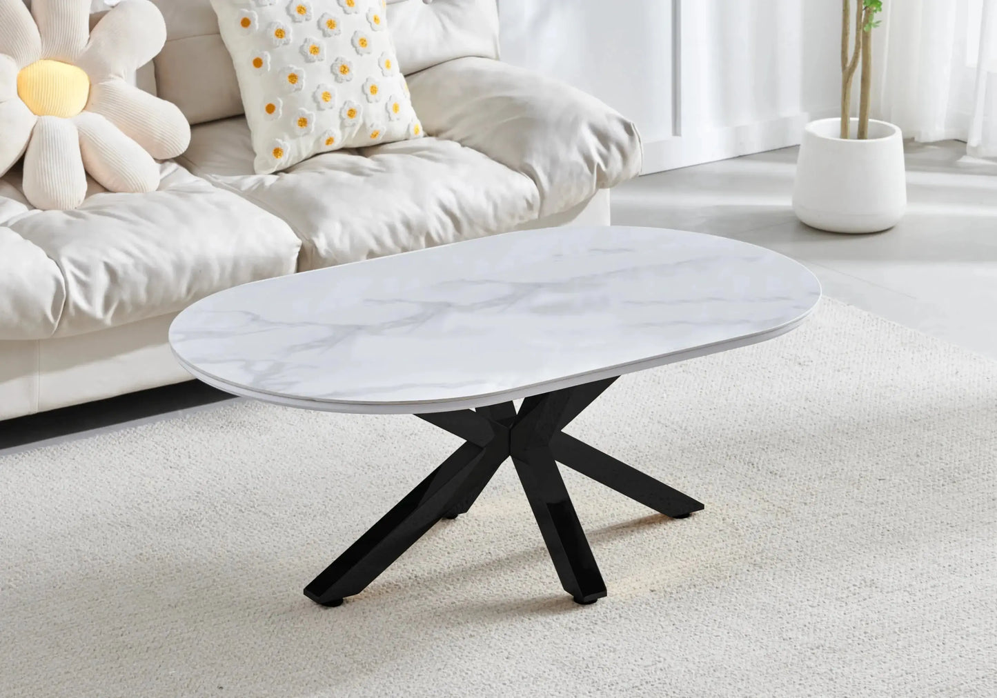 Table Marbre Blanc et Chaises Grises Noirs – OPHELIA Galerie du Mobilier