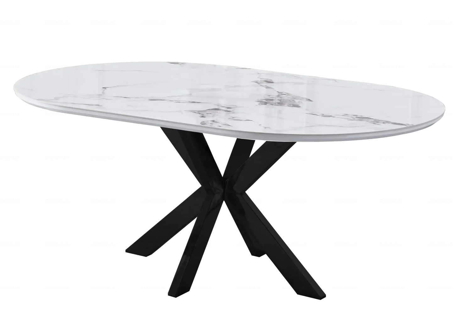 Table Marbre Blanc et Chaises Grises Noirs – OPHELIA Galerie du Mobilier