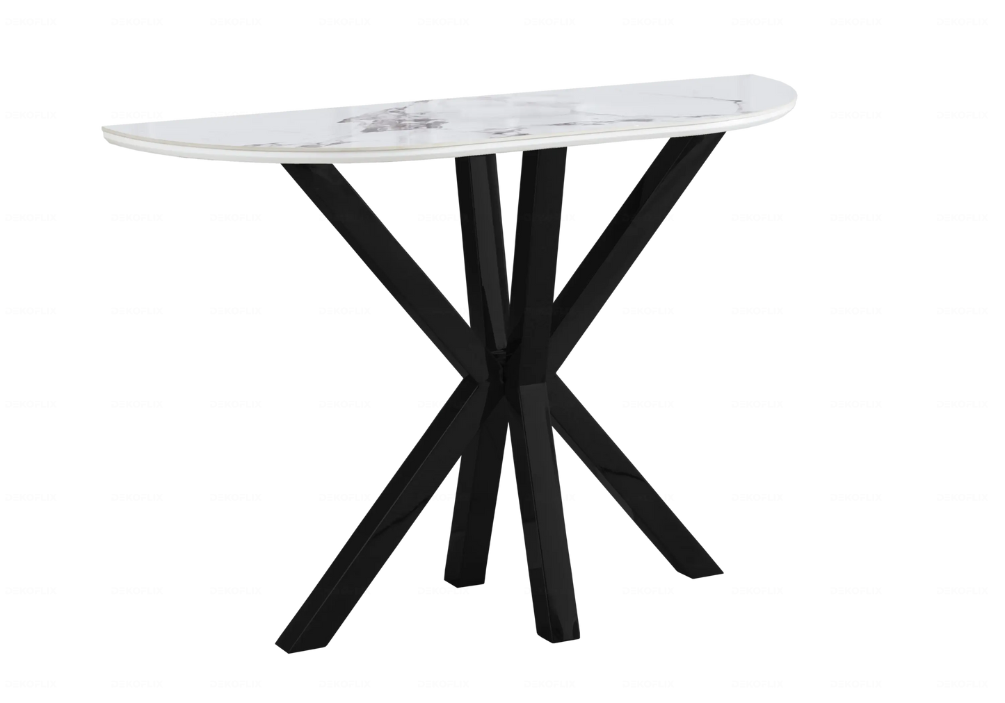 Table Marbre Blanc et Chaises Taupe Noirs – OPHELIA Galerie du Mobilier