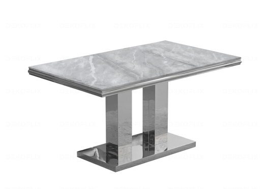 Table basse marbre gris argent design VERSUS New Design