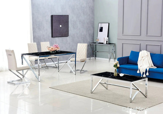 Table basse argent versace NIHAL Galerie du Mobilier