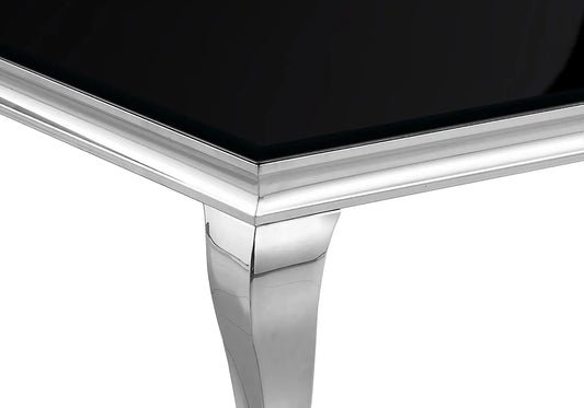 Table basse carré chrome noir BAROQUE Galerie du Mobilier