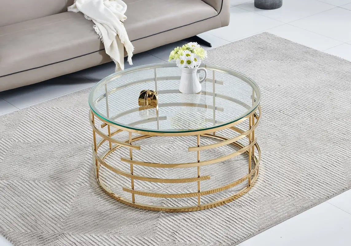 Table basse dorée marbre noir – Galerie du Mobilier
