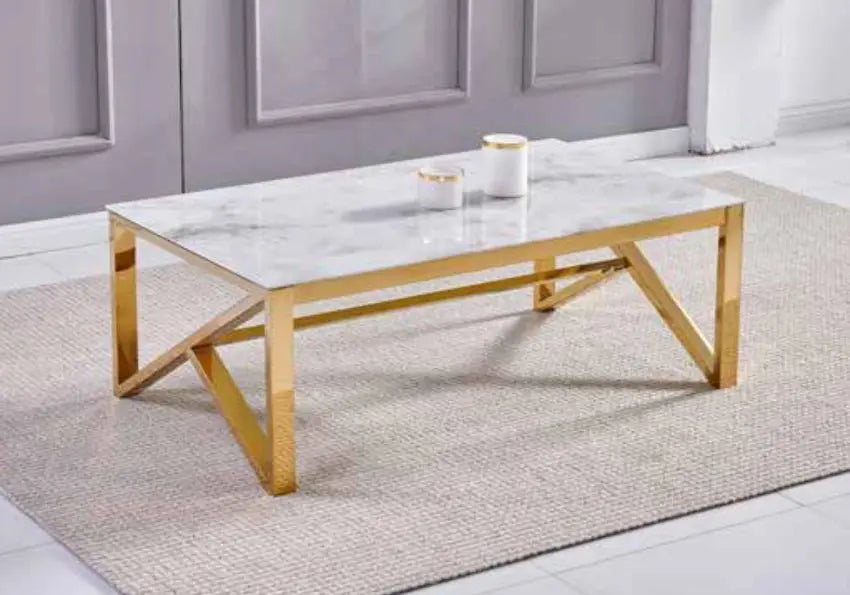 Table basse dorée transparent IMRAN Galerie du Mobilier
