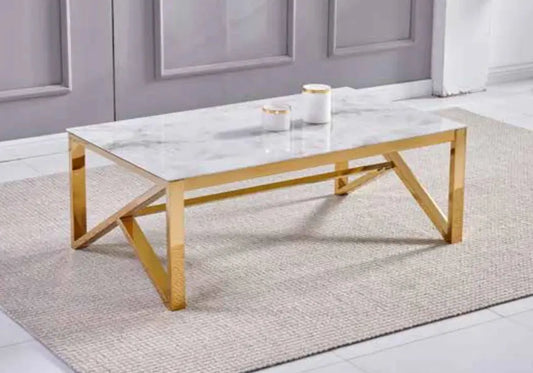 Table basse dorée transparent – Galerie du Mobilier