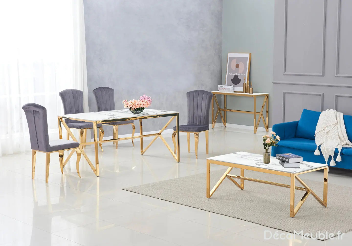 Table basse dorée versace NIHAL Galerie du Mobilier