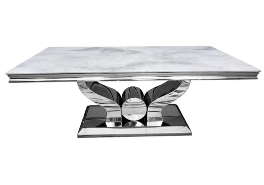 Table basse marbre gris argent TROPHEE Galerie du Mobilier
