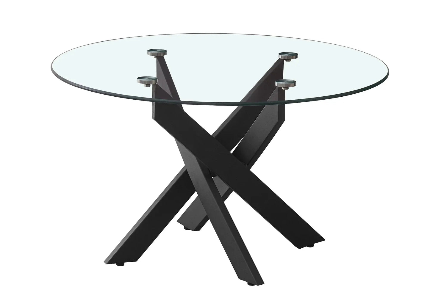 Table basse ronde noire verre trempé - Joy – Galerie du Mobilier - Vue 1