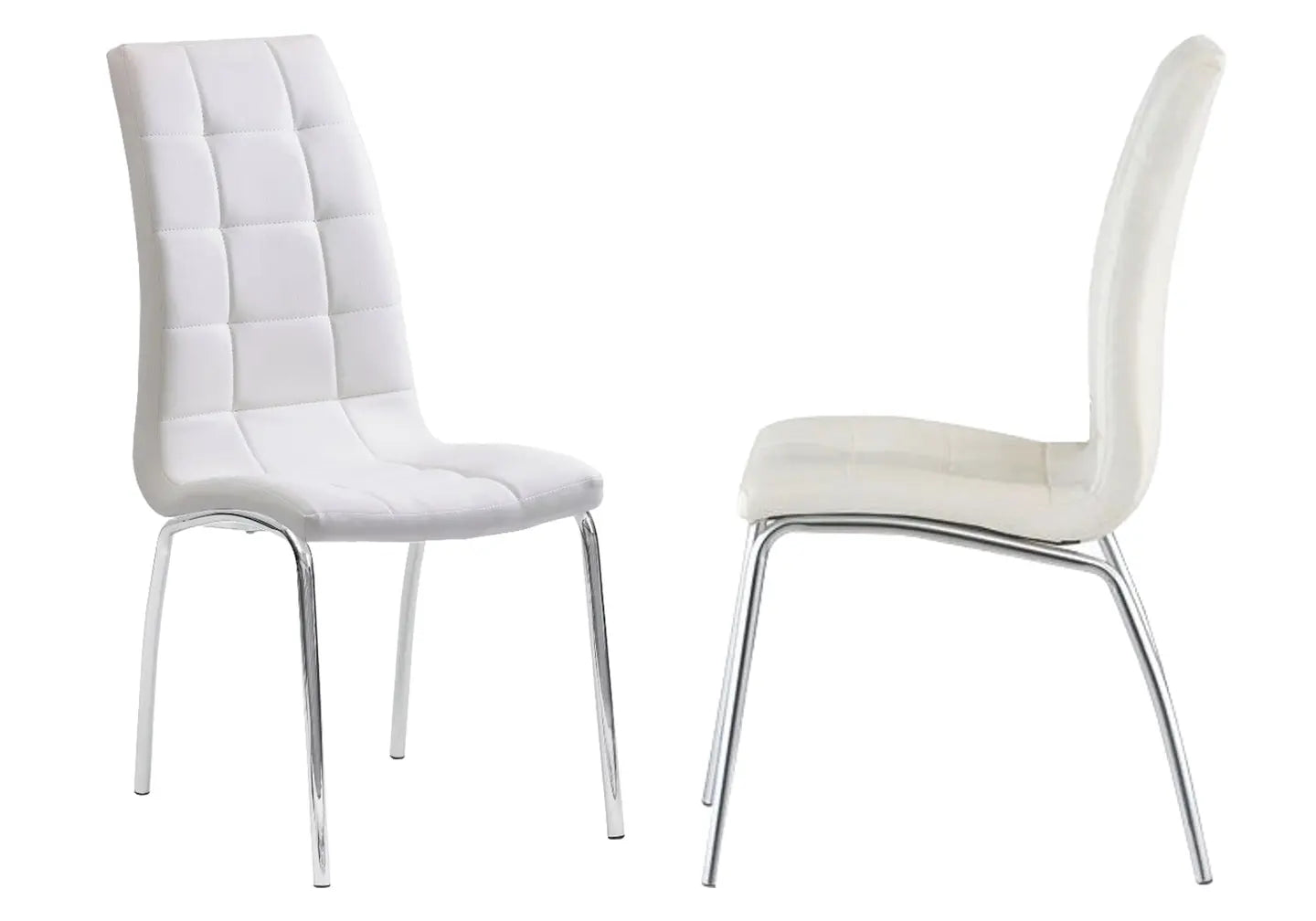 Table chromé 6 chaises blanches OLIVIA New OLIVIA