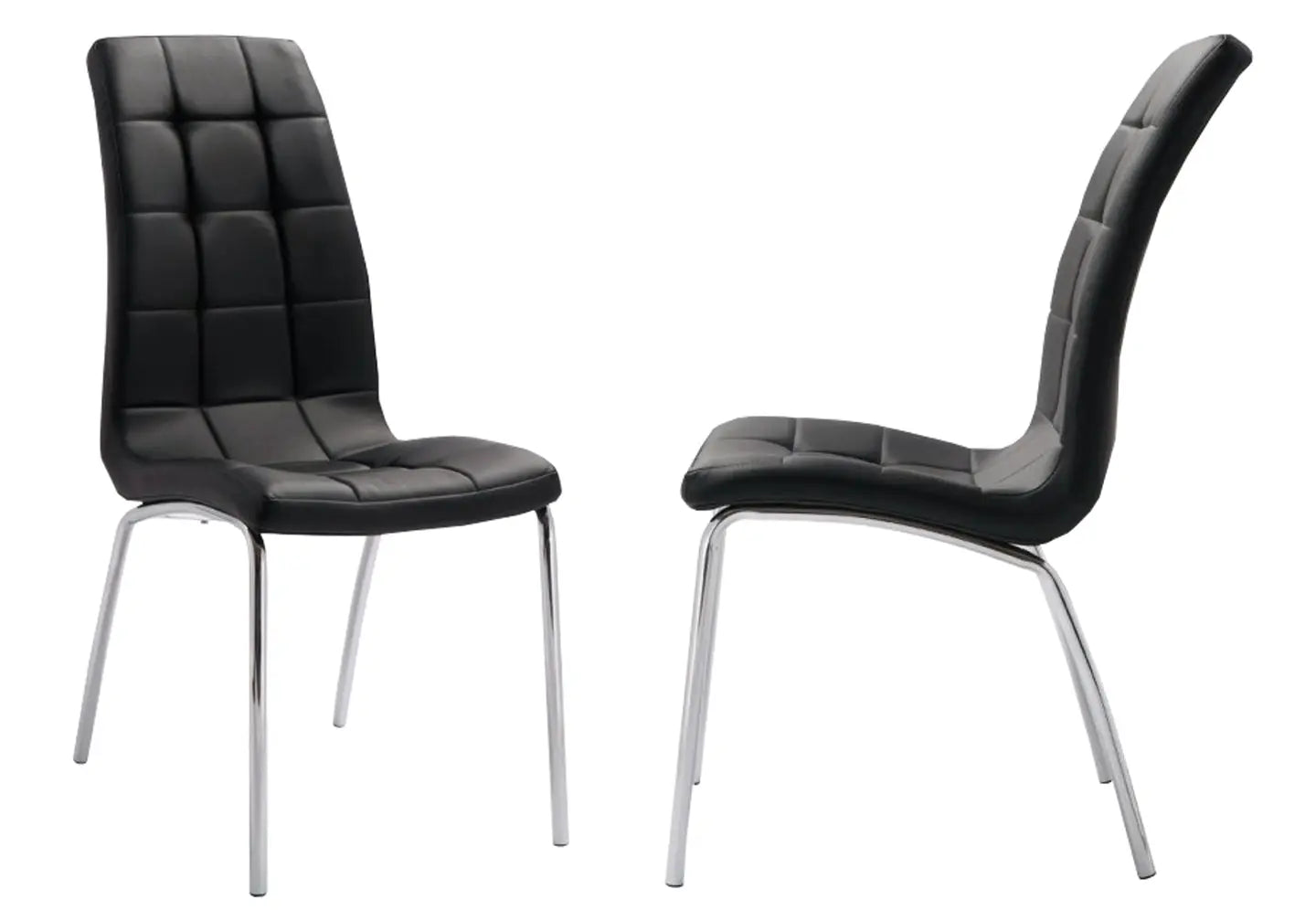 Table chromé 6 chaises noires OLIVIA New OLIVIA