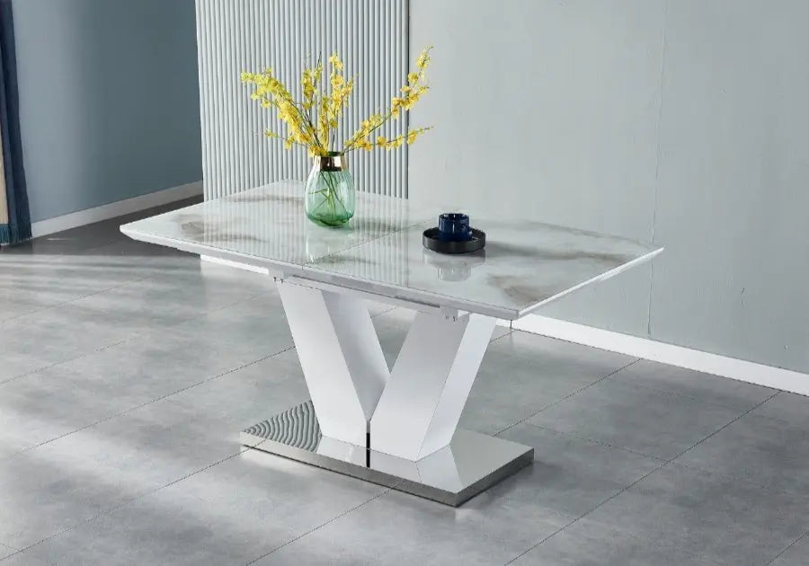 Table extensible design marbre noir – Galerie du Mobilier