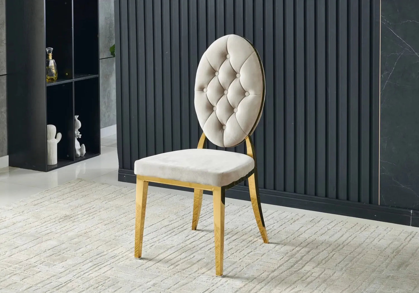Table extensible dorée marbre blanc SPIKE Galerie du Mobilier
