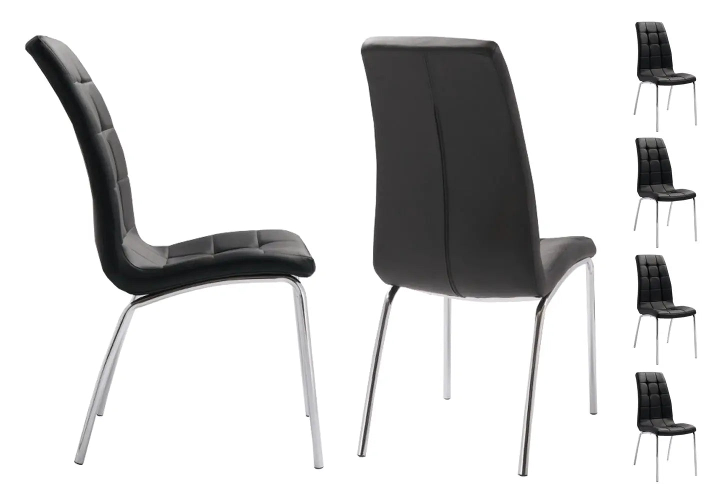 Table marbre blanc 6 chaises noires OLIVIA New OLIVIA