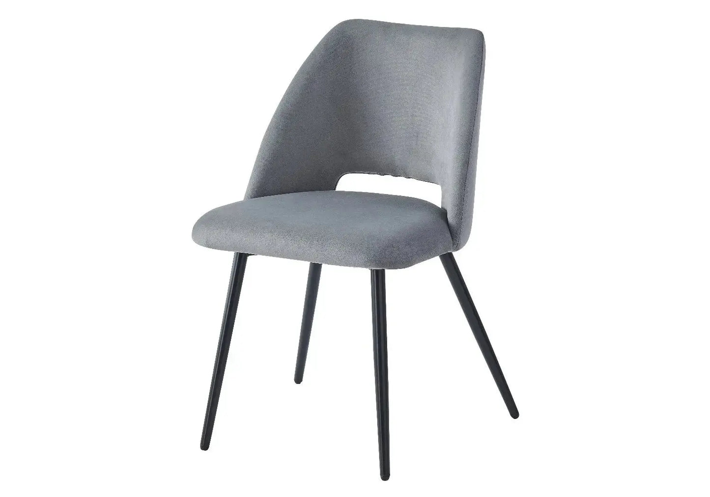 Table marbre et chaises noires gris JOSEPHINE - Galerie du Mobilier