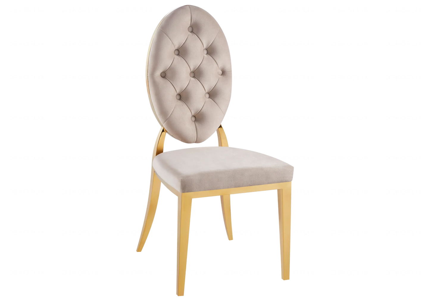 Table marbre noir chaises capitonnées taupe doré TROPHEE Galerie du Mobilier