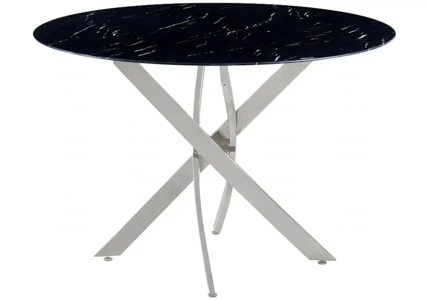 Table ronde marbre noir design OLIVIA Galerie du Mobilier