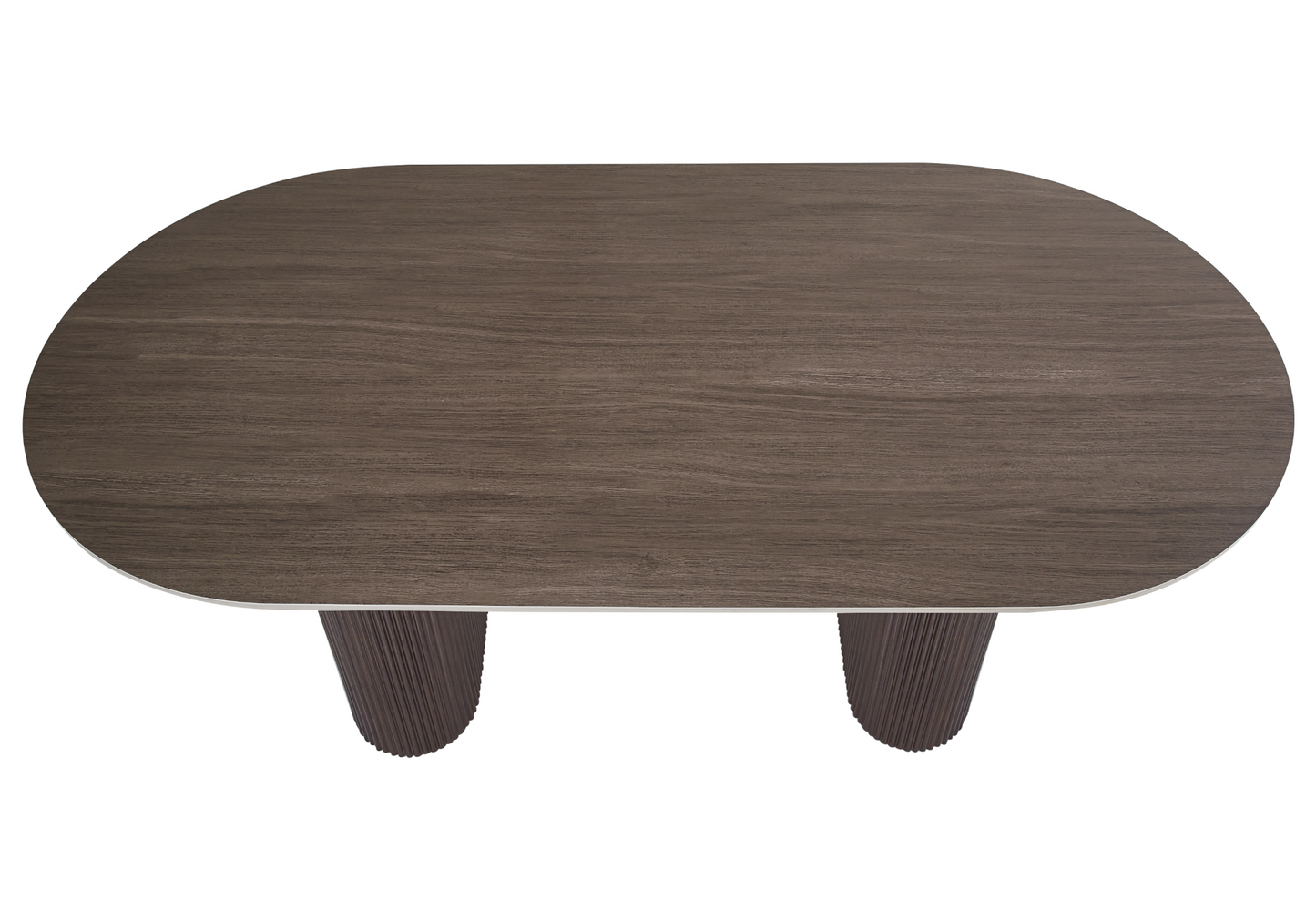 Table à manger ovale céramique effet bois noyer – Galerie du Mobilier