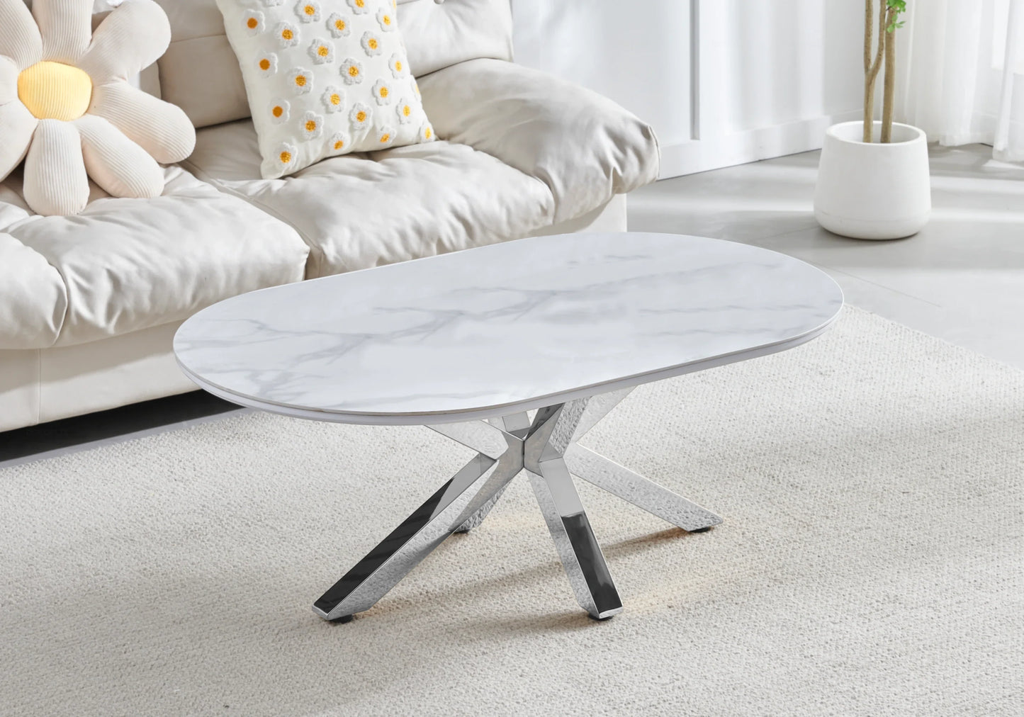 Chaises Velours Gris Pieds Argentés NORA – Lot de 4 - DEKOFLIX