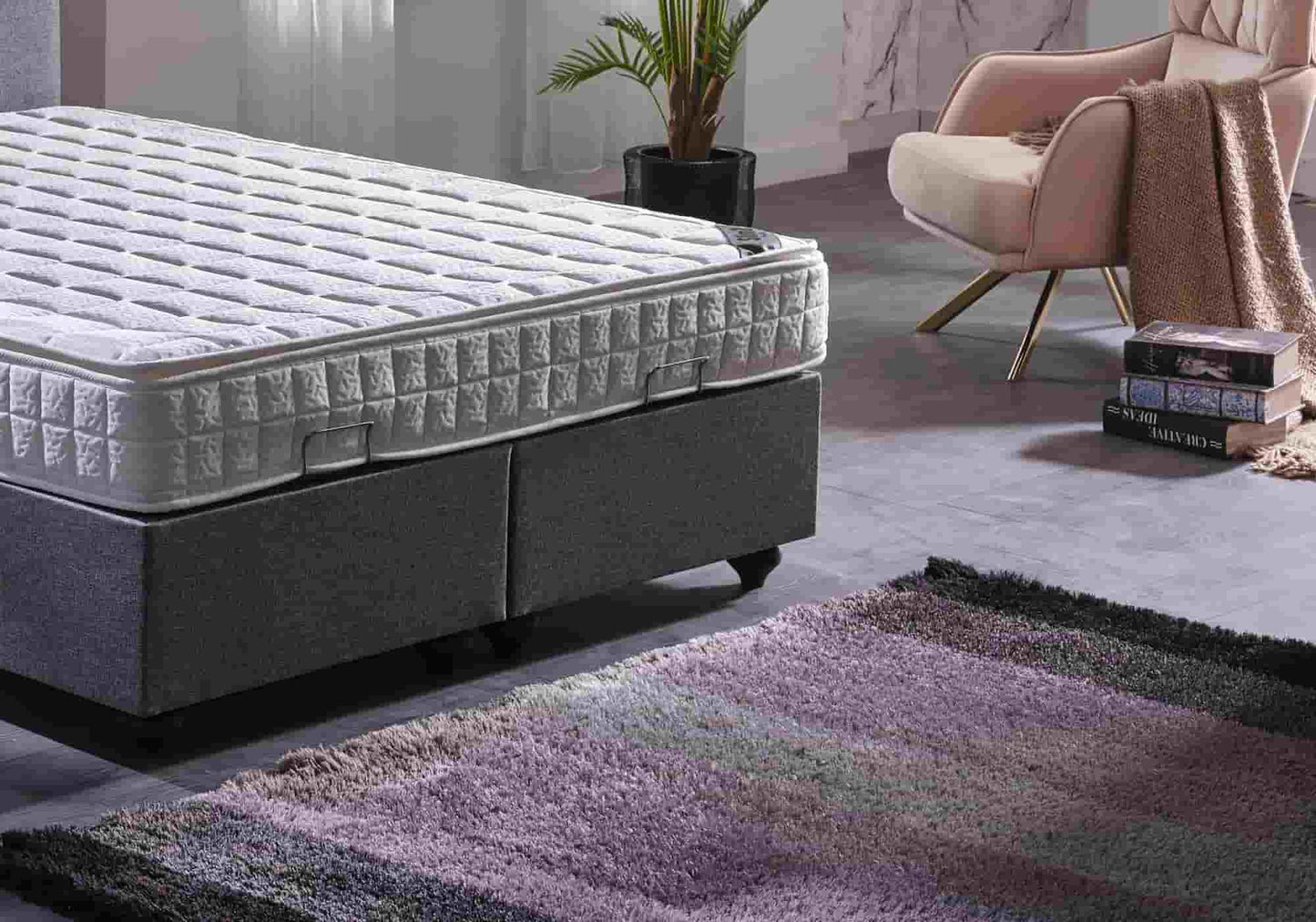 Tête de lit matelassé gris STAR - Galerie du Mobilier