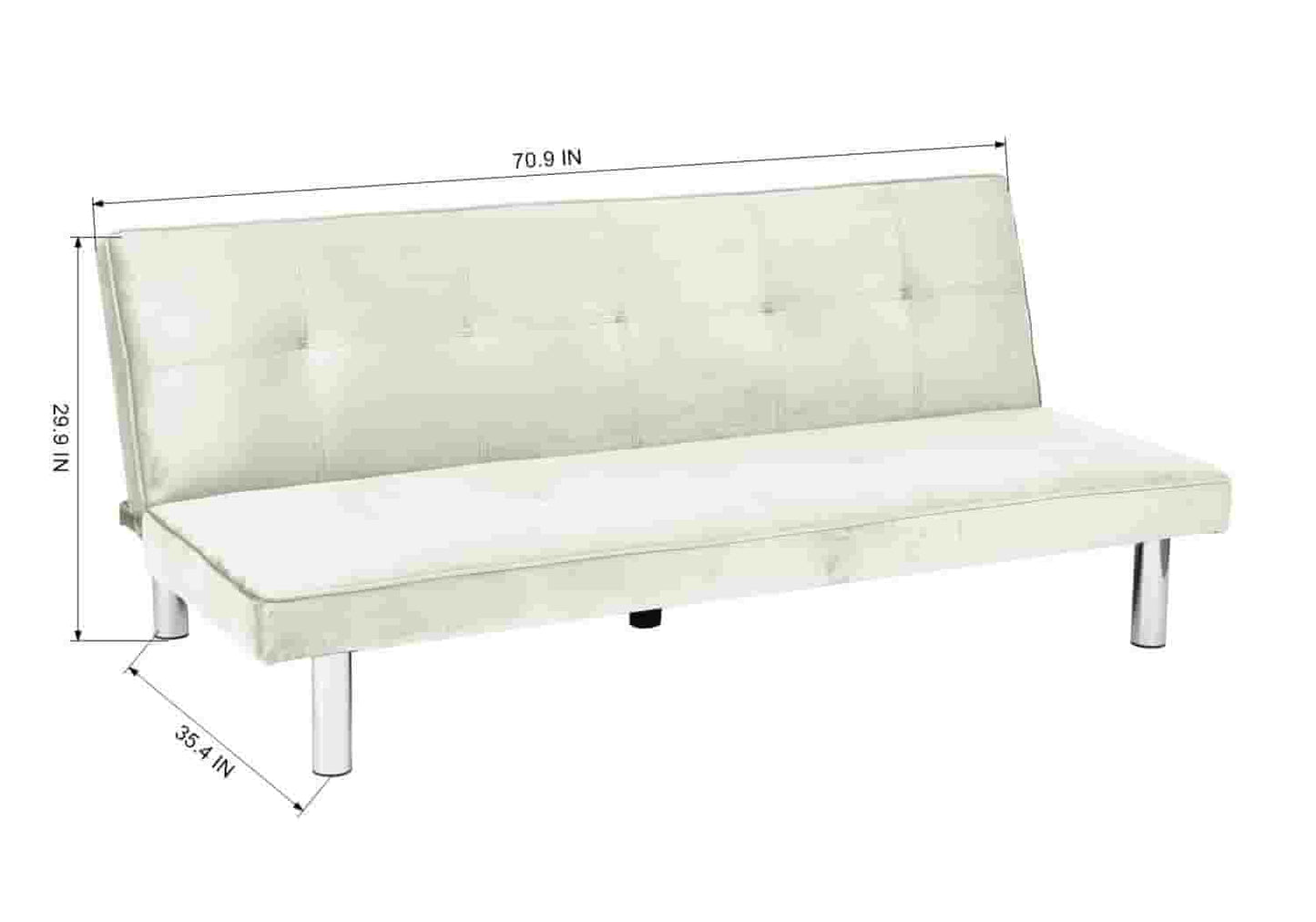 Banc convertible écru chromé – Galerie du Mobilier