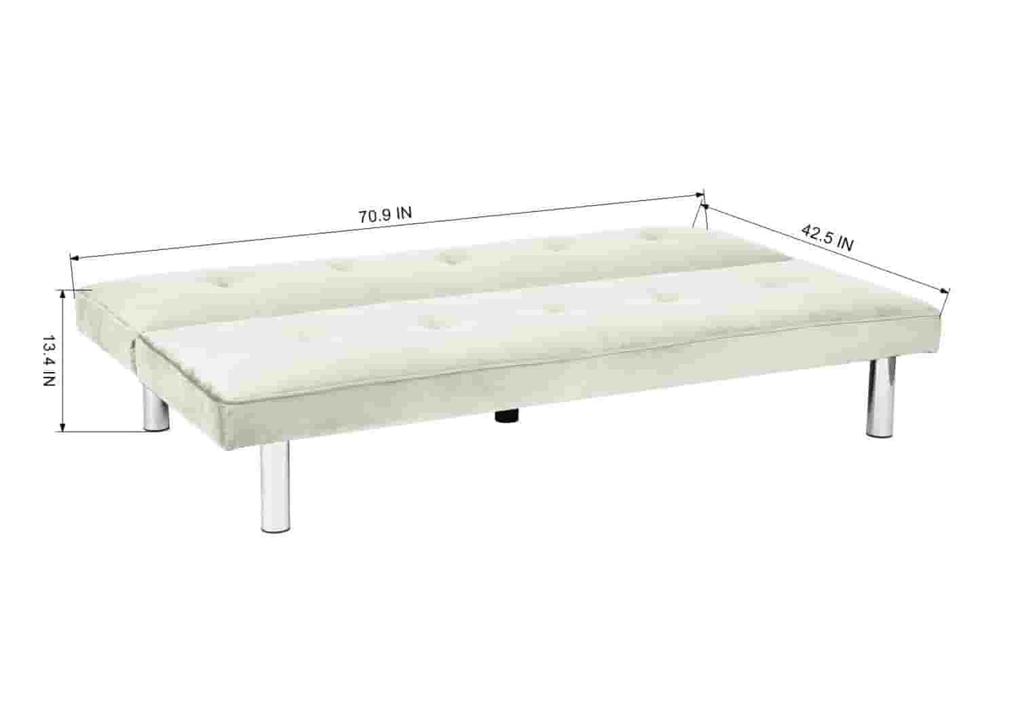 Banc convertible écru chromé – Galerie du Mobilier