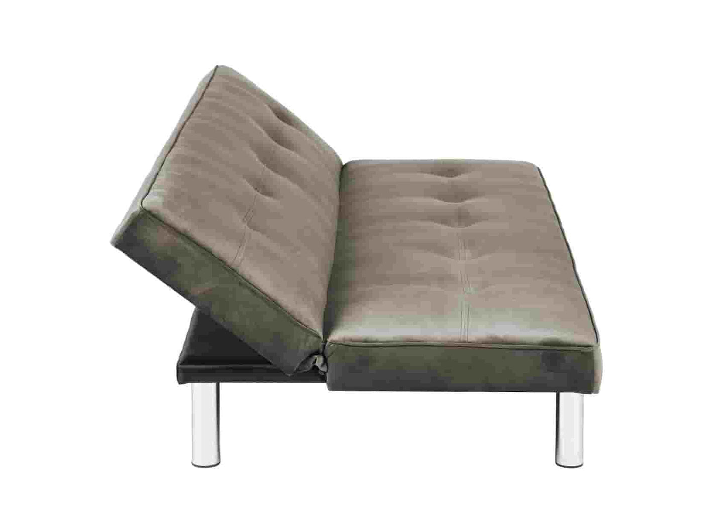 Banc convertible taupe chromé – Galerie du Mobilier