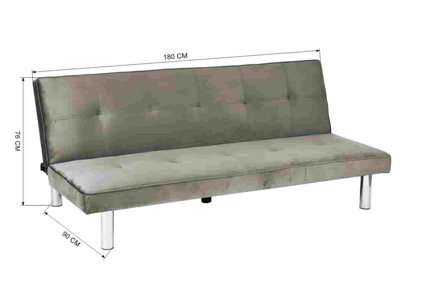 Banc convertible taupe chromé – Galerie du Mobilier