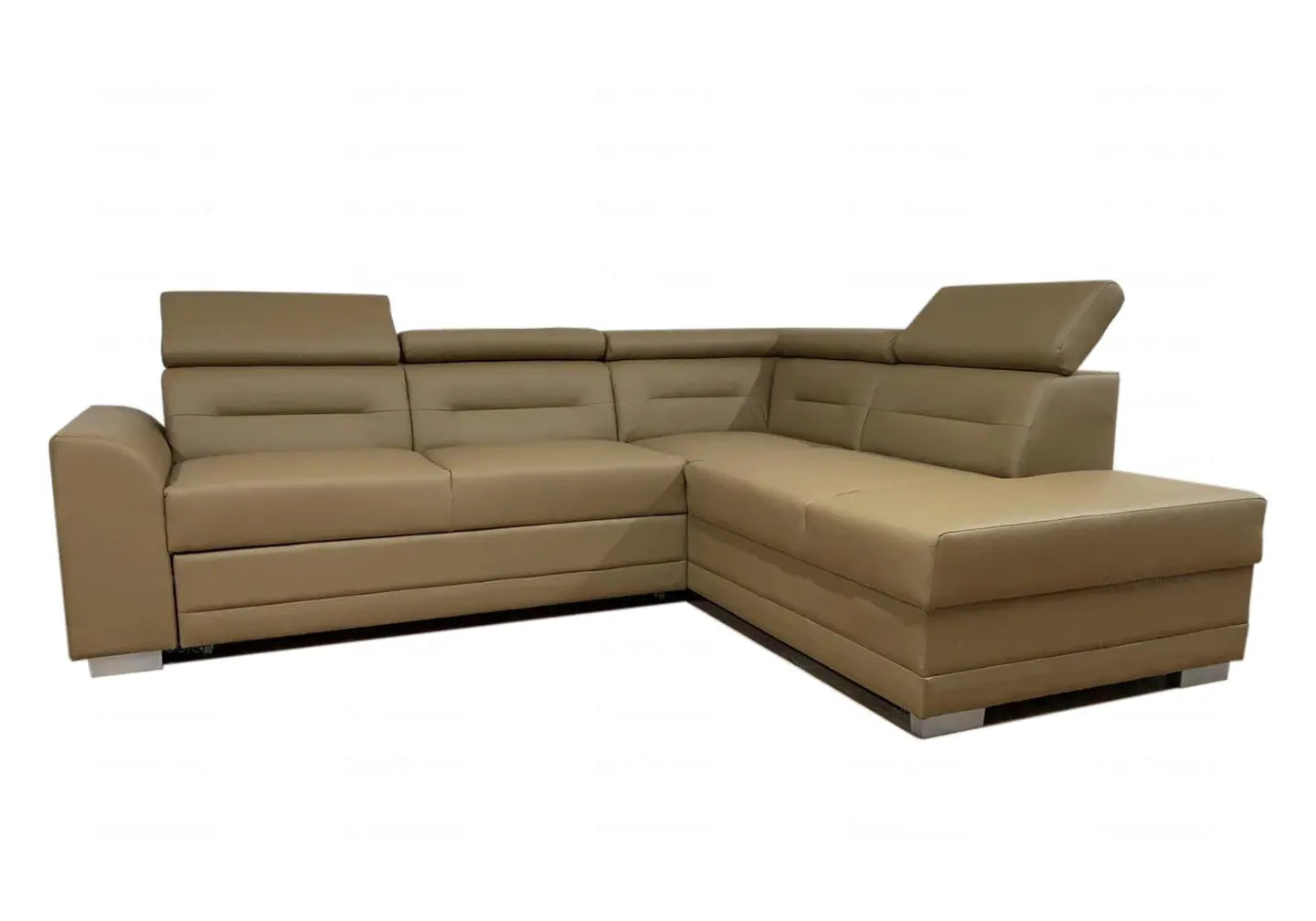 Canapé angle design marron - Vue 1