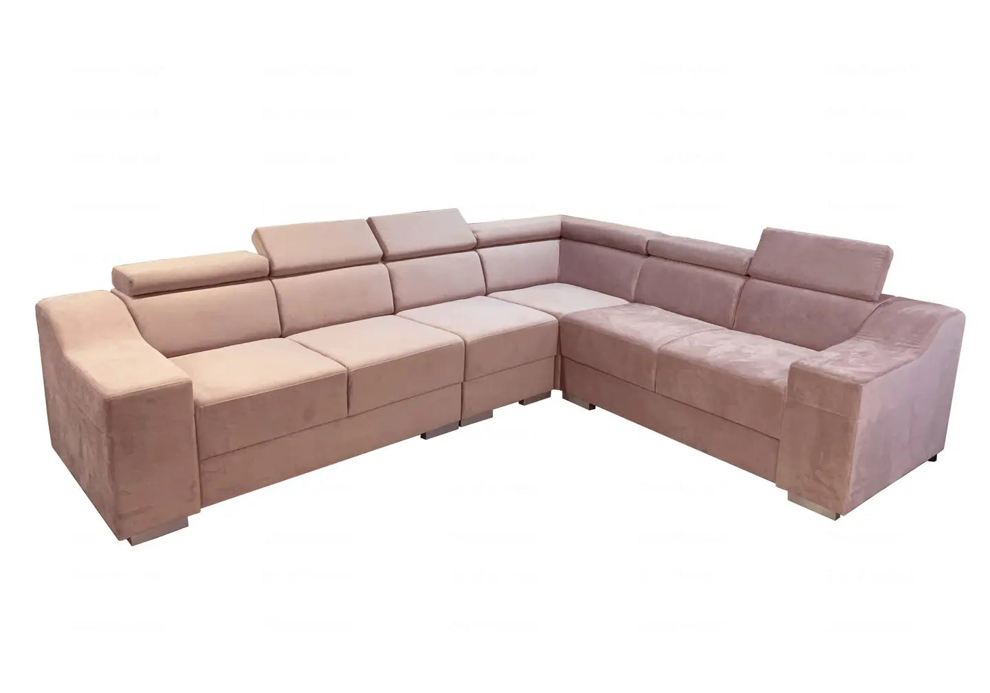 Canapé angle design rose - Vue 1