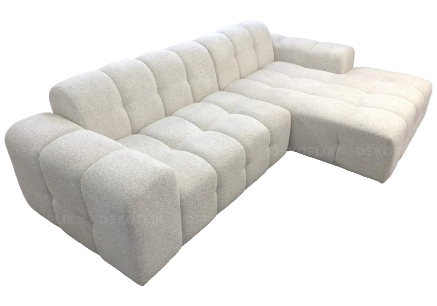 Canapé angle moderne doudou boucle blanc SARY New Design