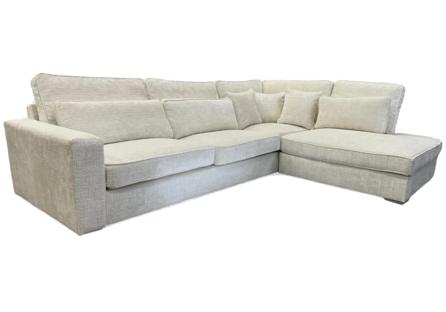 Canapé angle moderne tissu blanc ALES New Design