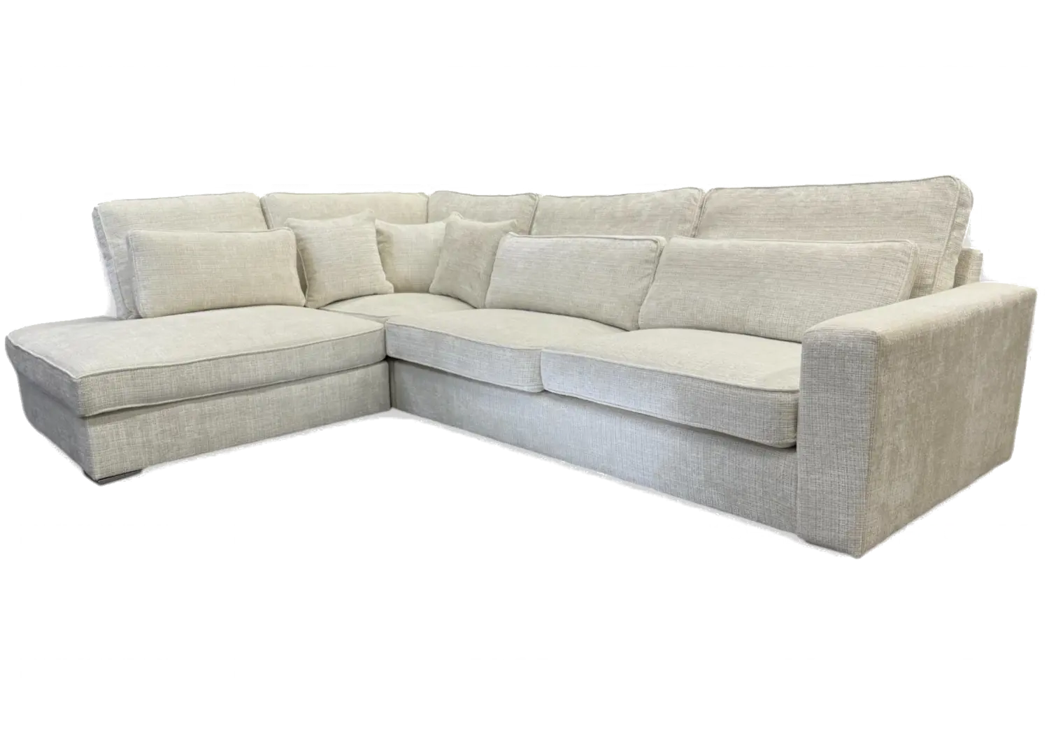 Canapé angle moderne tissu blanc ALES New Design