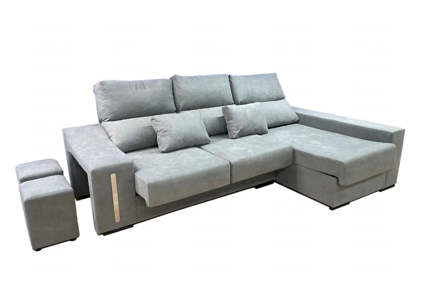 Canapé angle tissu gris - Vue 1