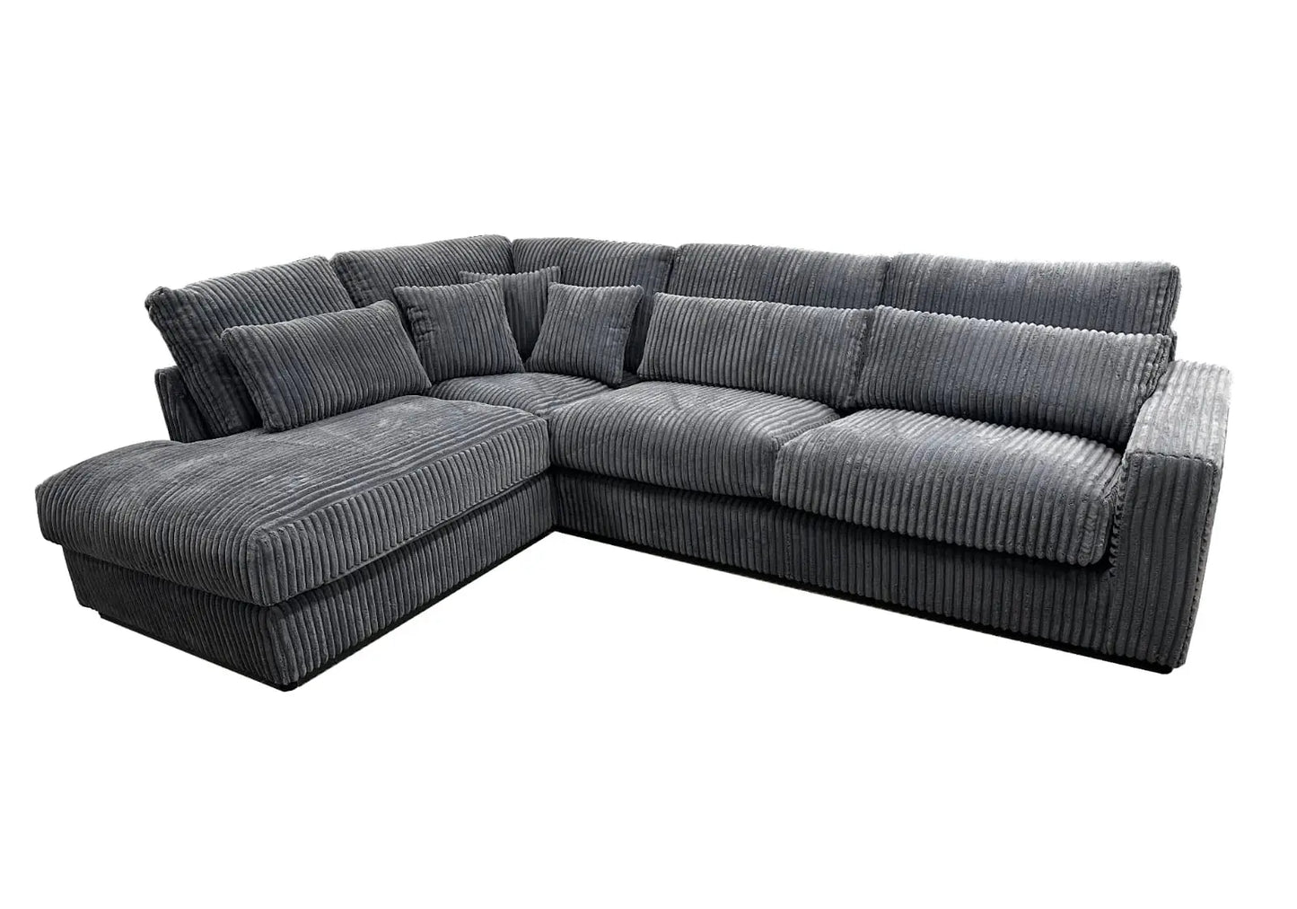 Canapé angle velours côtelé anthracite AMIE New Design