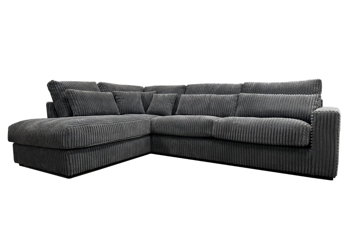 Canapé angle velours côtelé anthracite AMIE New Design