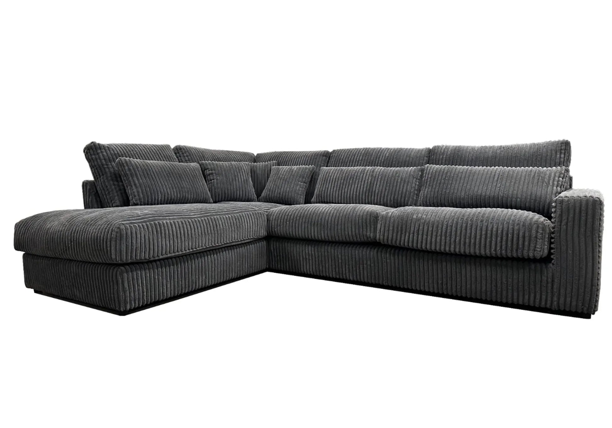 Canapé angle velours côtelé anthracite AMIE New Design
