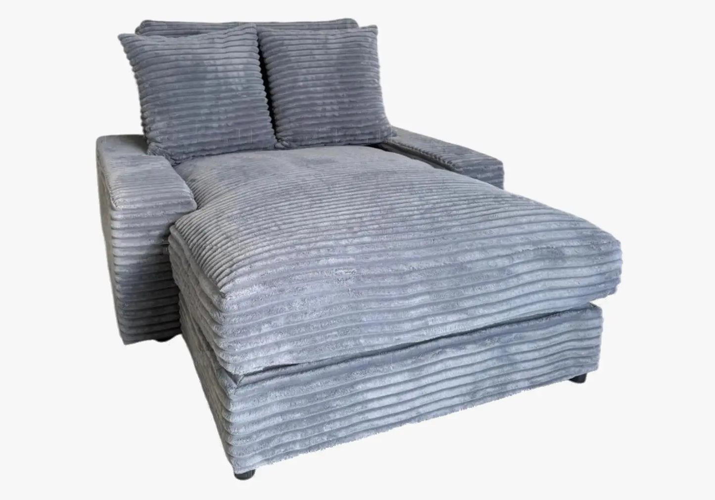 Canapé moderne tissu cotele anthracite - Vue 1