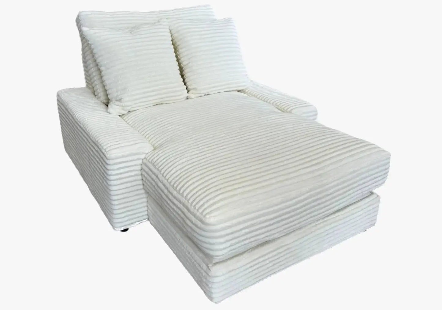 Canapé moderne tissu cotele ecru – Galerie du Mobilier - Vue 1