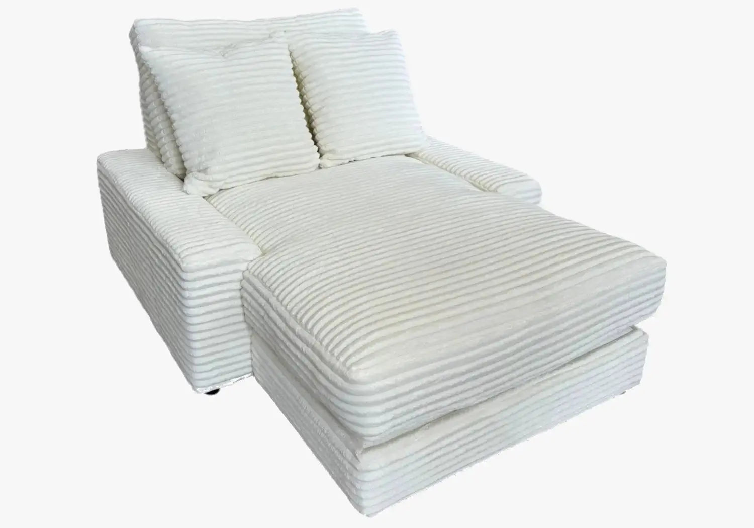 Canapé moderne tissu cotele ecru - Vue 1