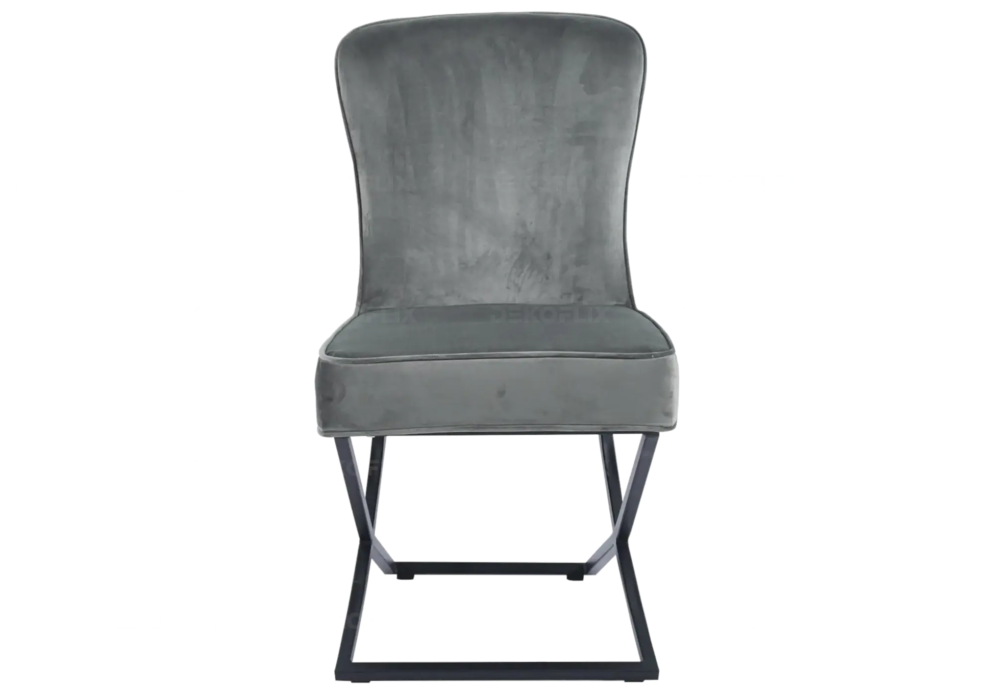 Chaise capitonnée anthracite pied noir ENZO(Lot de 2) New Design